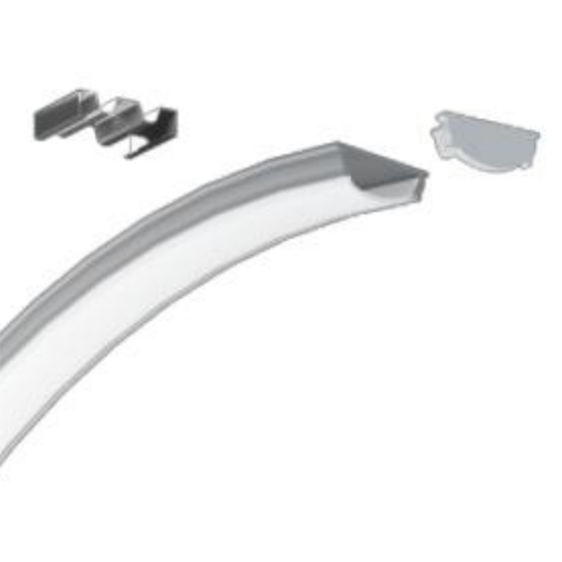 Bendable Aluminum LED Profile C Shape For 15mm Double Row Flexible LED Strip Lights